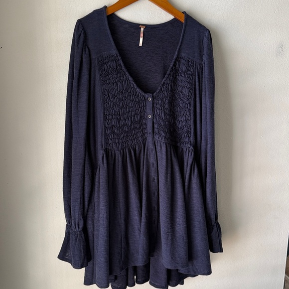 Free People Don’t call me baby thermal tunic top mini dress high low hem - Picture 3 of 10
